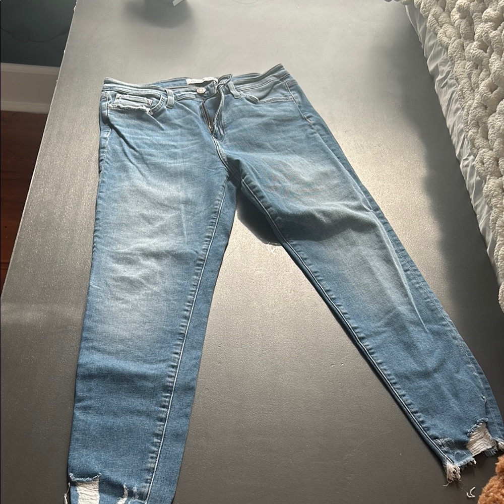 Light Blue Distressed Women's Jeans